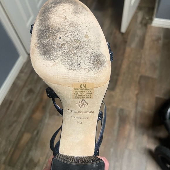 Blue Rhinestone Block Heels - Picture 15 of 15